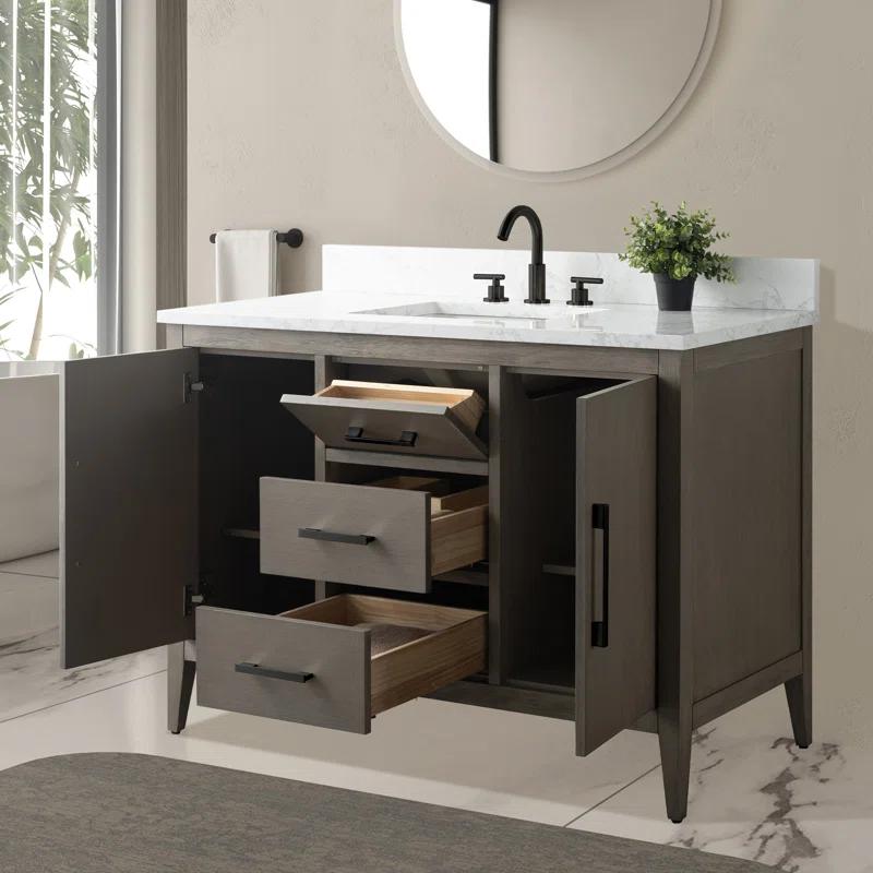 48'' Single Bathroom Vanity with Engineered Marble Top