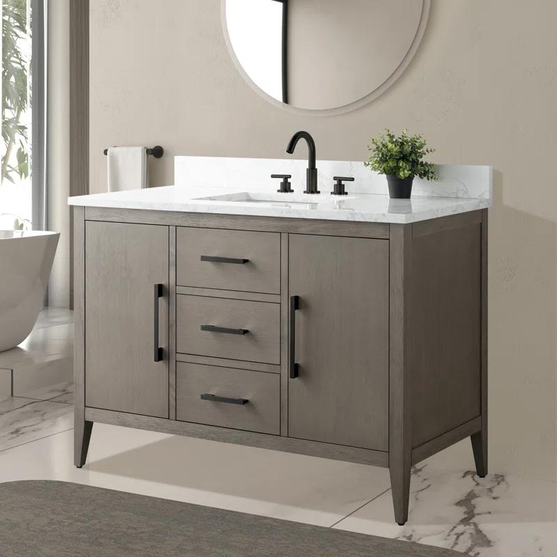 48'' Single Bathroom Vanity with Engineered Marble Top