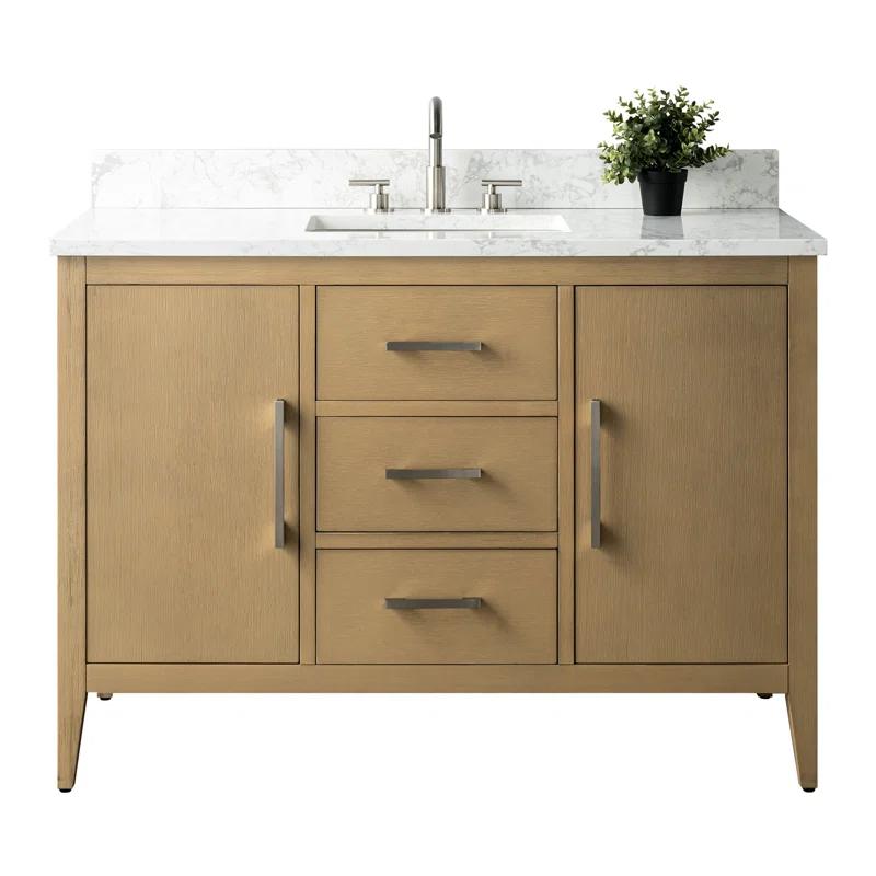 48'' Single Bathroom Vanity with Engineered Marble Top
