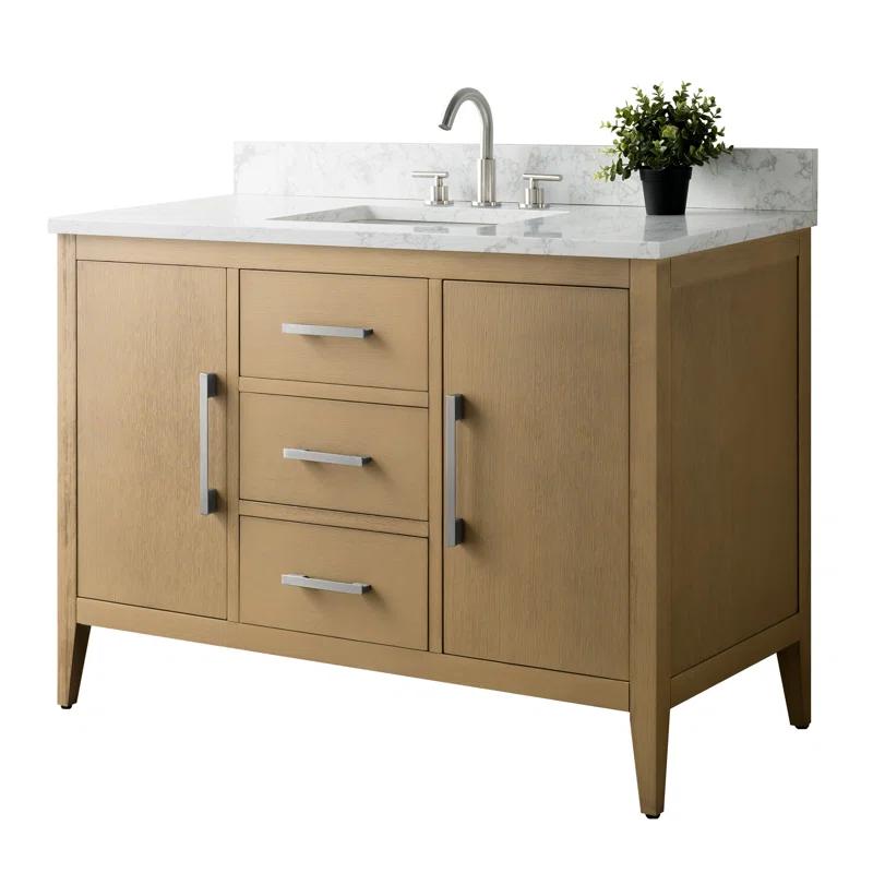 48'' Single Bathroom Vanity with Engineered Marble Top