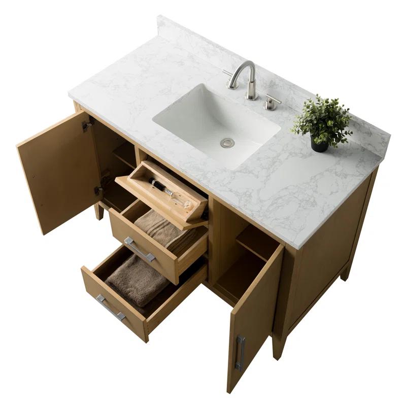 48'' Single Bathroom Vanity with Engineered Marble Top