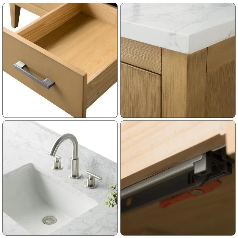 48'' Single Bathroom Vanity with Engineered Marble Top