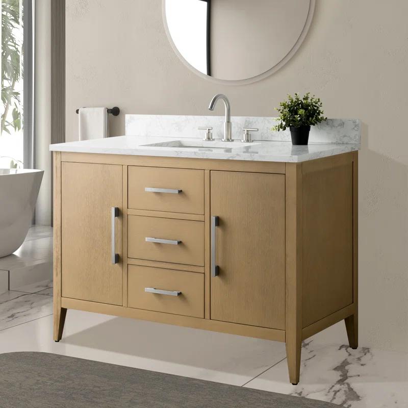 48'' Single Bathroom Vanity with Engineered Marble Top
