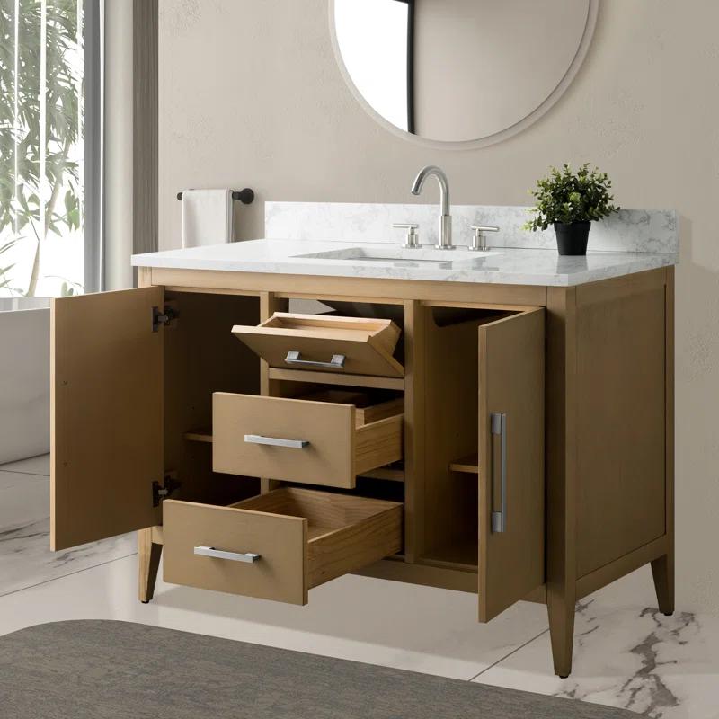 48'' Single Bathroom Vanity with Engineered Marble Top
