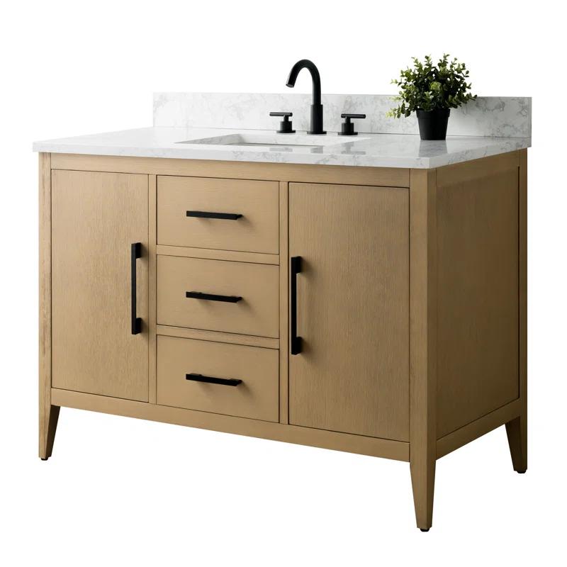 48'' Single Bathroom Vanity with Engineered Marble Top