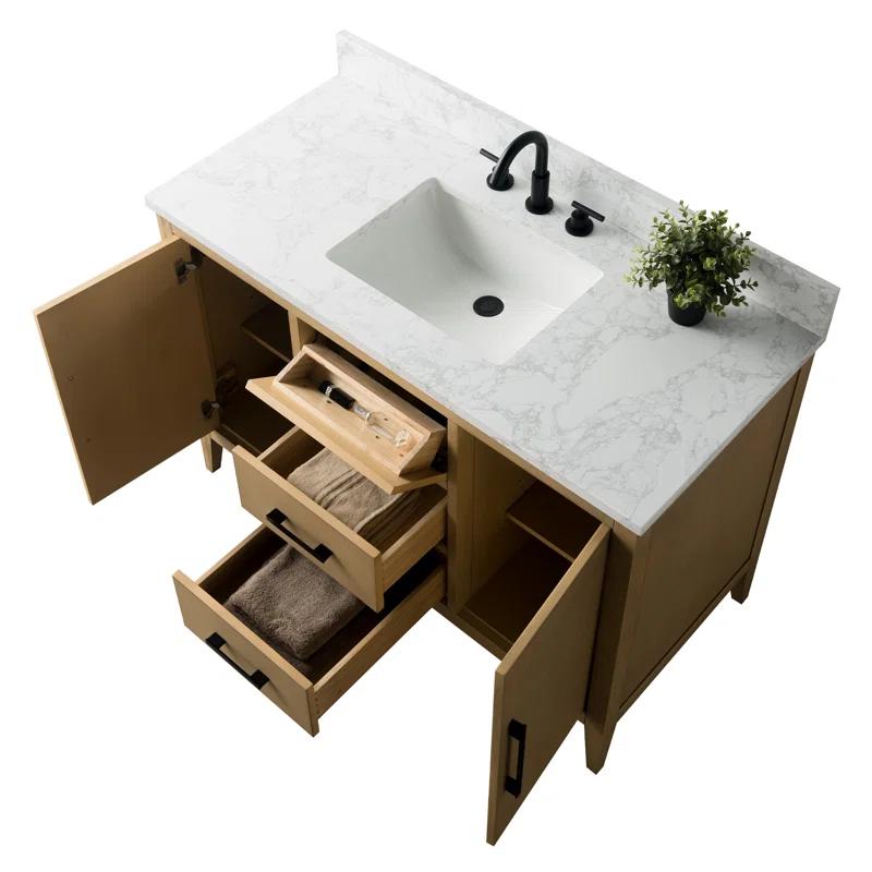 48'' Single Bathroom Vanity with Engineered Marble Top