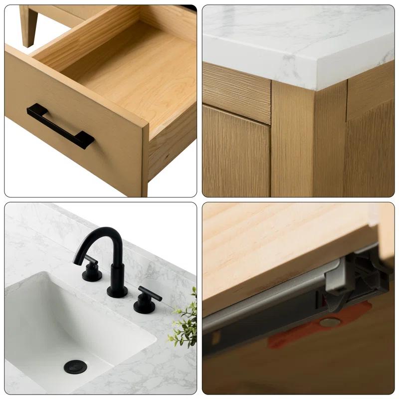 48'' Single Bathroom Vanity with Engineered Marble Top