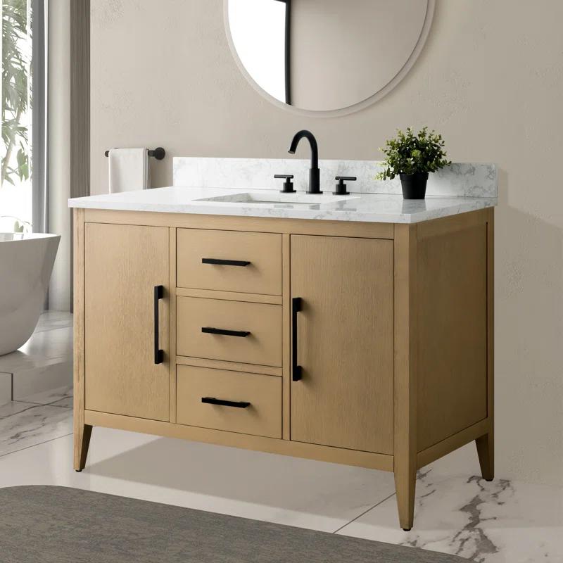 48'' Single Bathroom Vanity with Engineered Marble Top