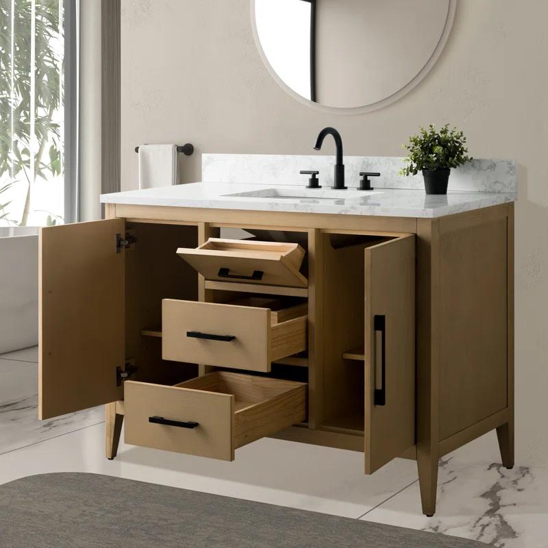 48'' Single Bathroom Vanity with Engineered Marble Top