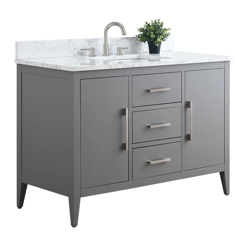 48'' Single Bathroom Vanity with Engineered Marble Top