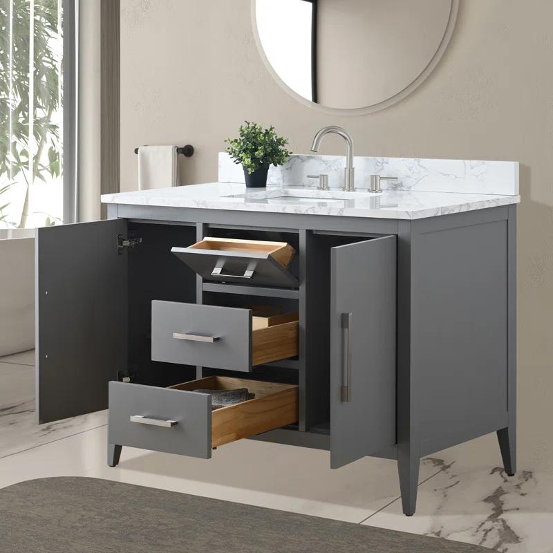 48'' Single Bathroom Vanity with Engineered Marble Top