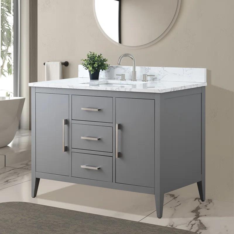 48'' Single Bathroom Vanity with Engineered Marble Top