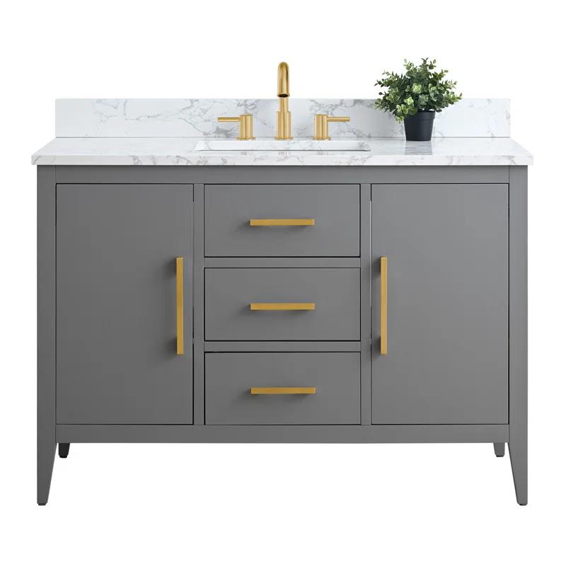 48'' Single Bathroom Vanity with Engineered Marble Top
