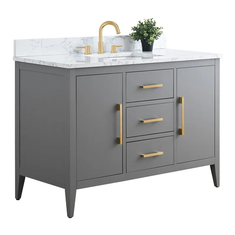 48'' Single Bathroom Vanity with Engineered Marble Top