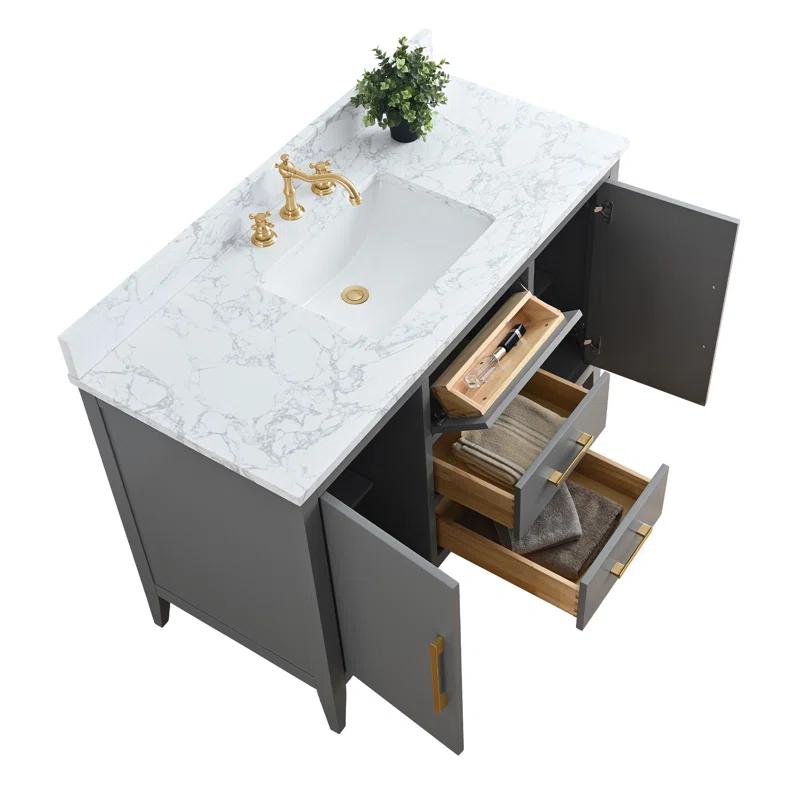 48'' Single Bathroom Vanity with Engineered Marble Top