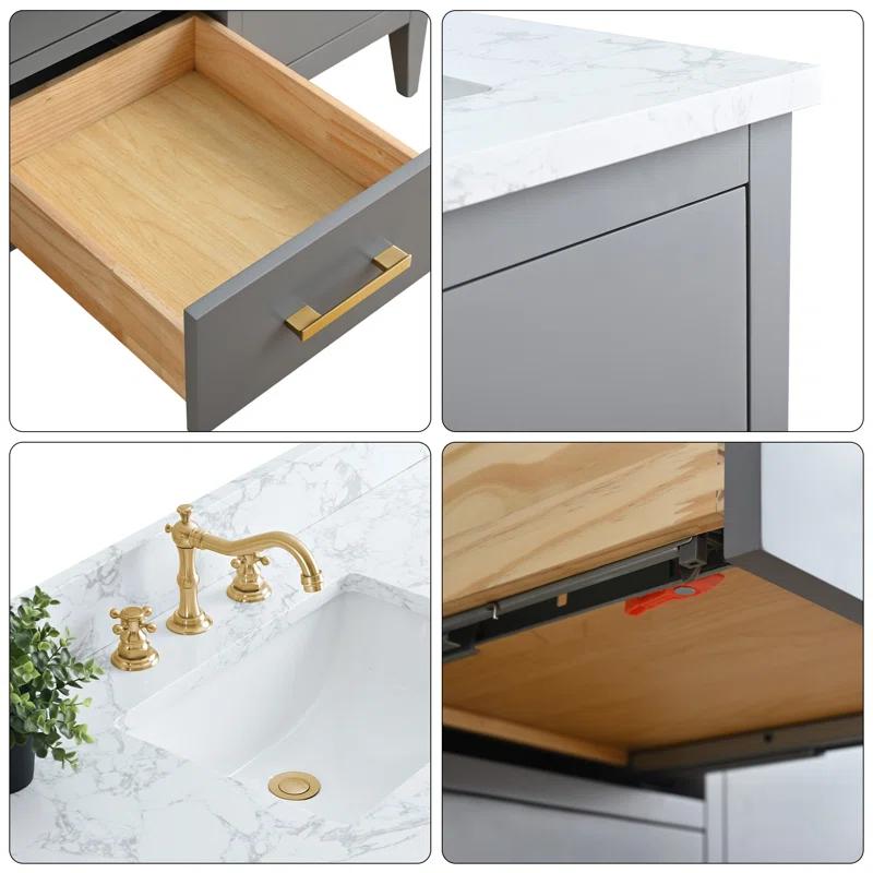 48'' Single Bathroom Vanity with Engineered Marble Top