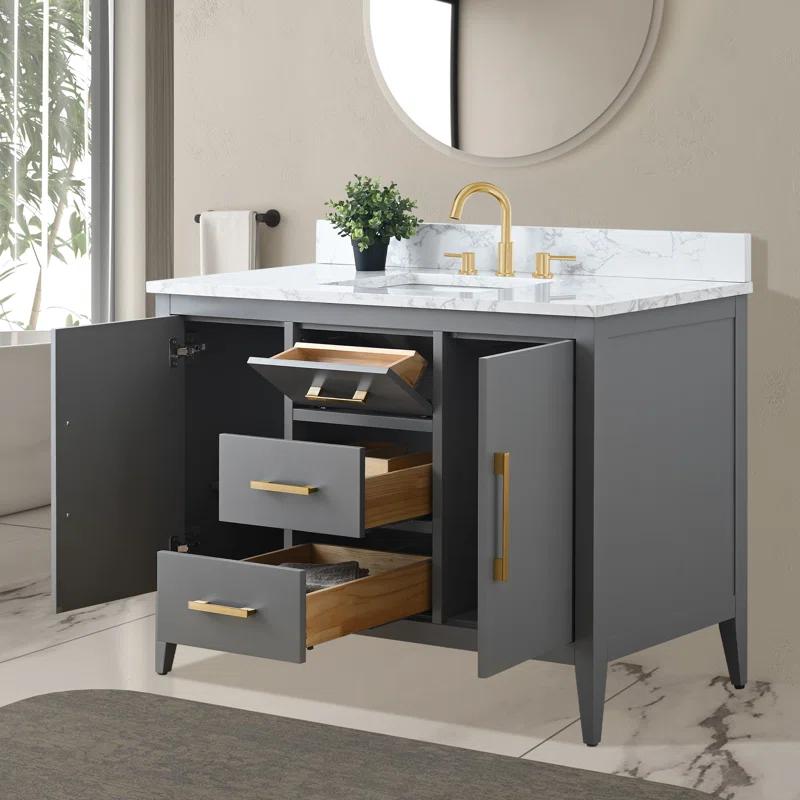 48'' Single Bathroom Vanity with Engineered Marble Top