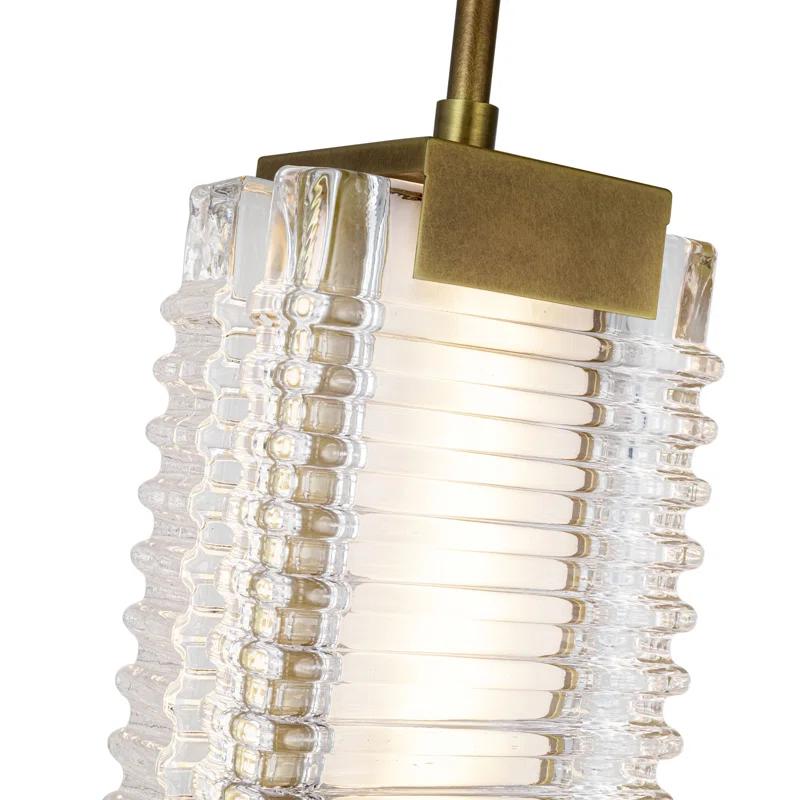 Alai Ribbed Glass LED Pendant