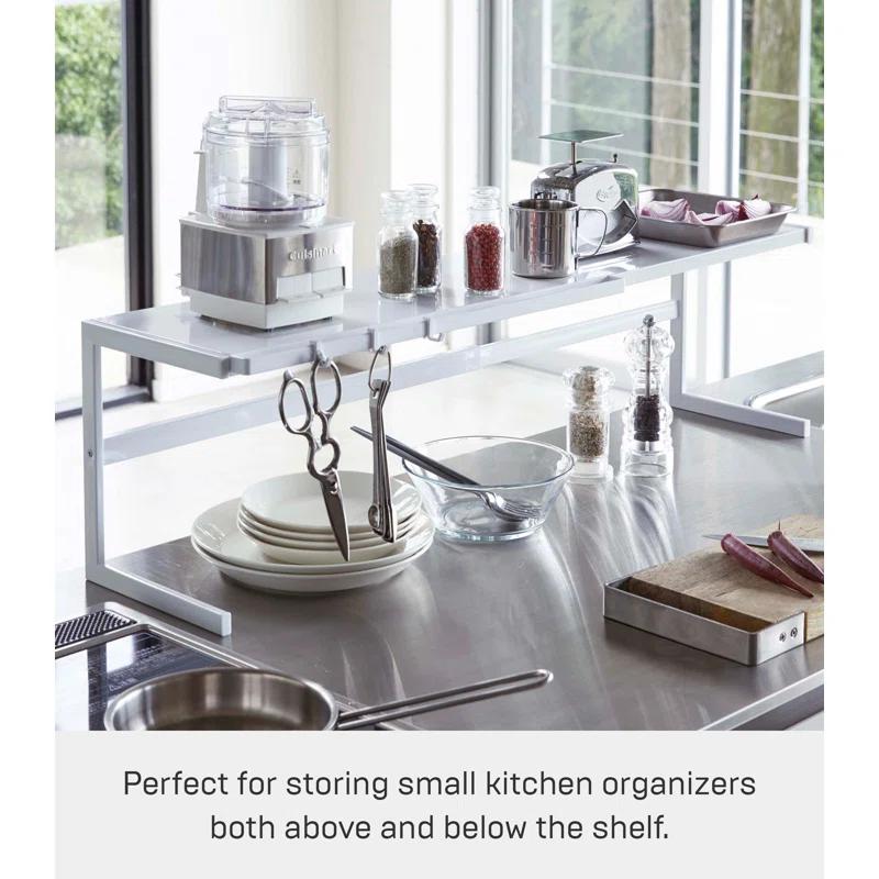 Yamazaki Home Expandable Support Rack - Kitchen Storage Shelf Organizer, Steel, Expandable