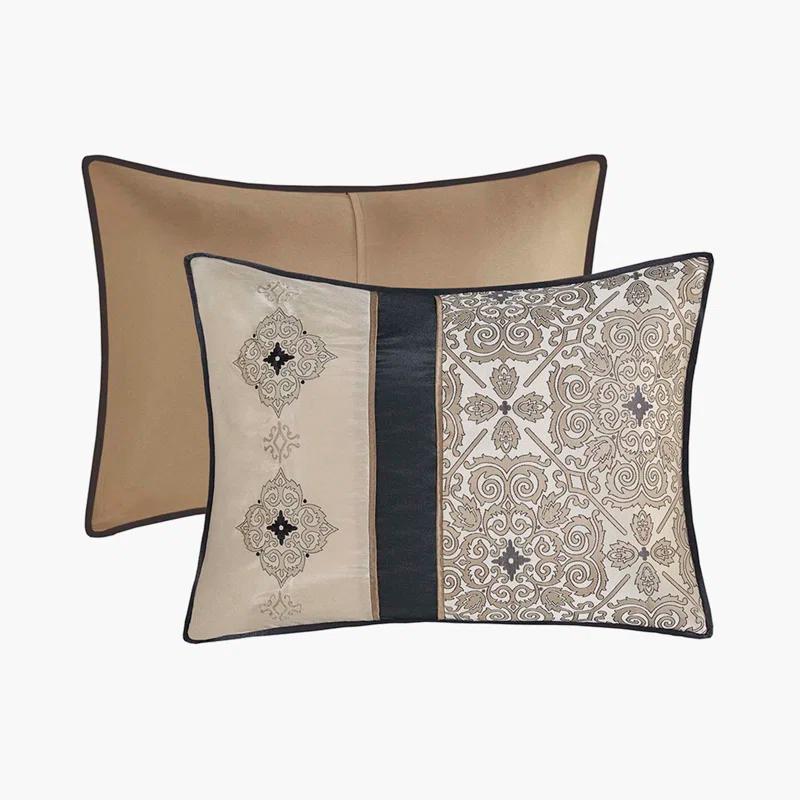 Madison Park Donovan 7 Piece Jacquard Comforter Set with Throw Pillows