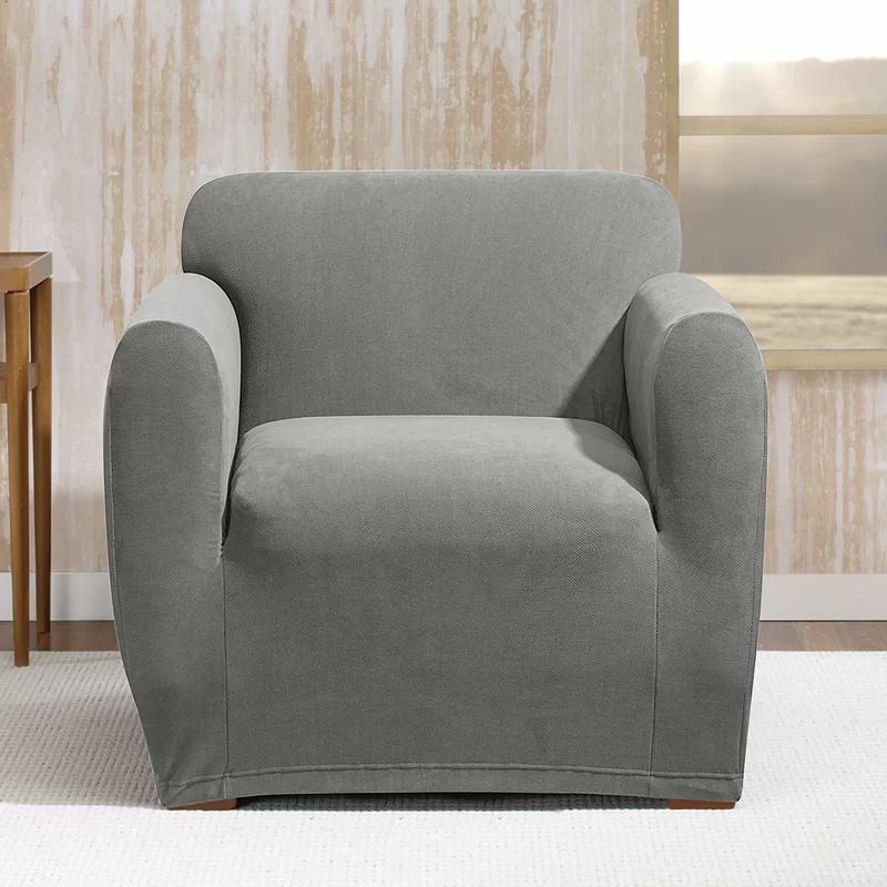 SureFit Stretch Morgan Modern Gray Chair Slipcover