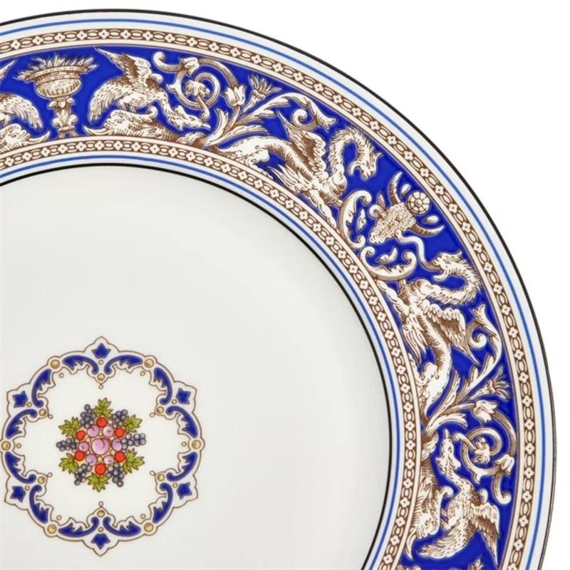 Blue and White Handcrafted Porcelain Dinner Plate