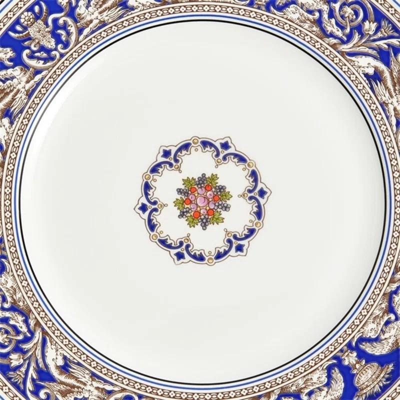 Blue and White Handcrafted Porcelain Dinner Plate