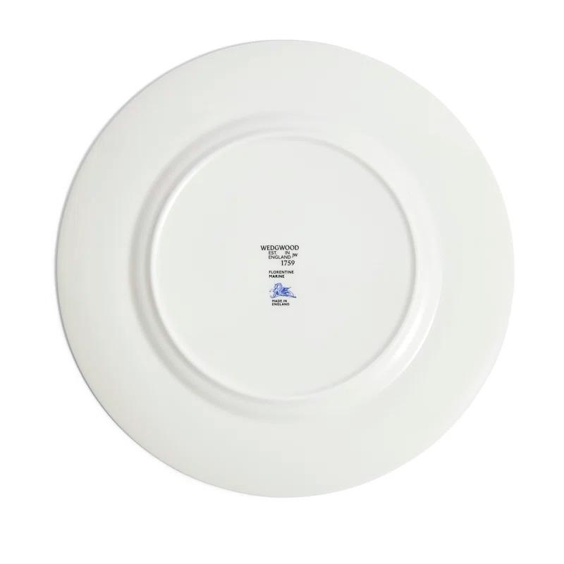 Blue and White Handcrafted Porcelain Dinner Plate