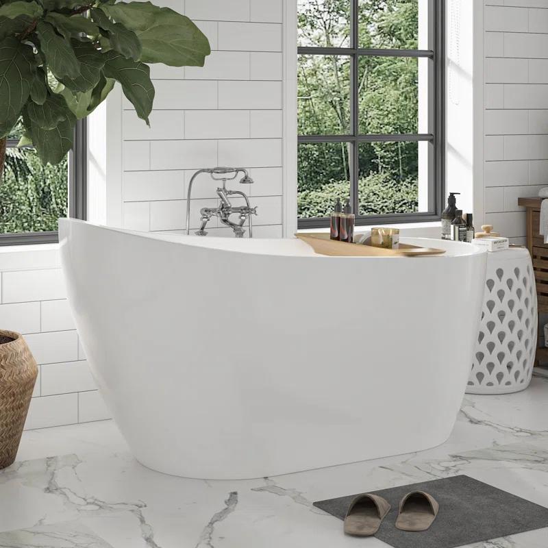 54" X 28" Freestanding Soaking Acrylic Bathtub