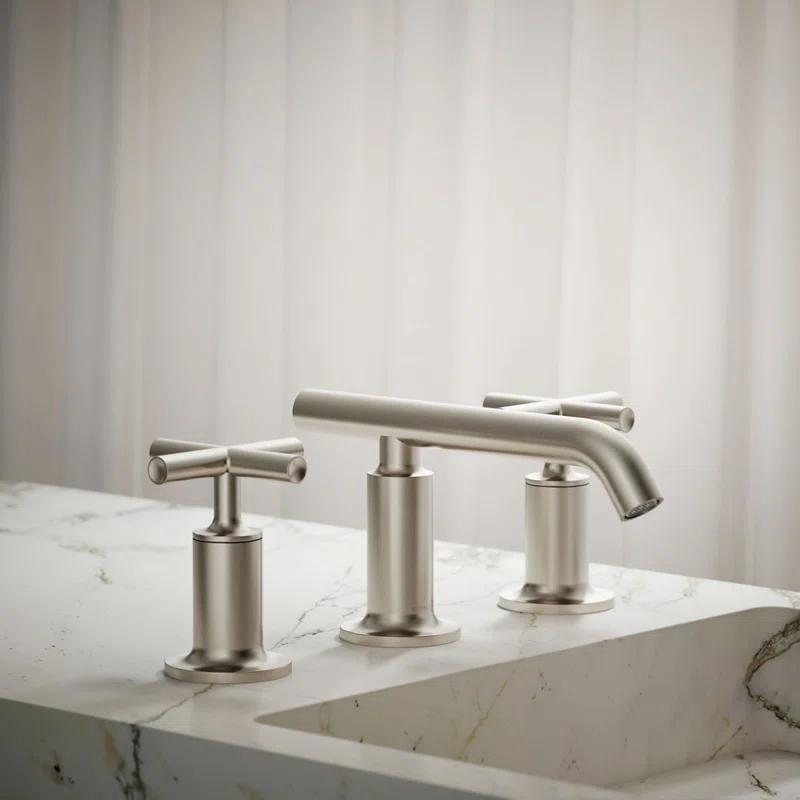 Purist® Widespread Bathroom Sink Faucet with Low Cross Handles and Low Spout