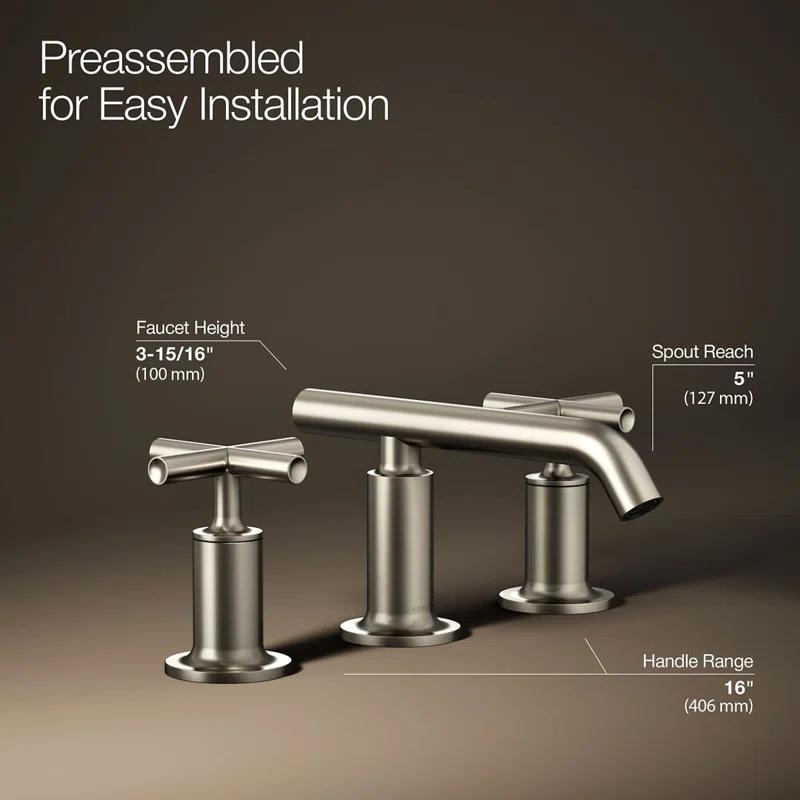 Purist® Widespread Bathroom Sink Faucet with Low Cross Handles and Low Spout