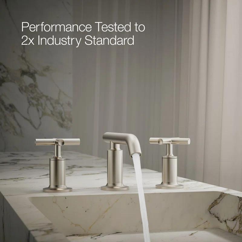 Purist® Widespread Bathroom Sink Faucet with Low Cross Handles and Low Spout