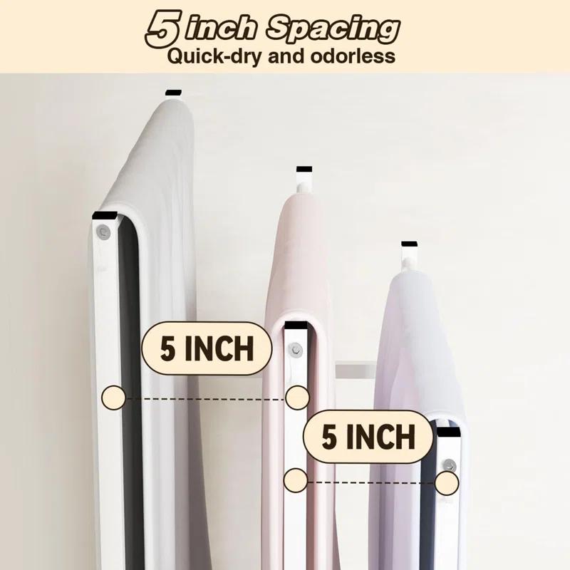 44" High Freestanding Towel Rack with 6 Bathroom Hooks