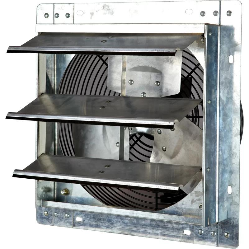 iLiving 12" Silver Wall-Mounted Shutter Exhaust Fan, 960 CFM