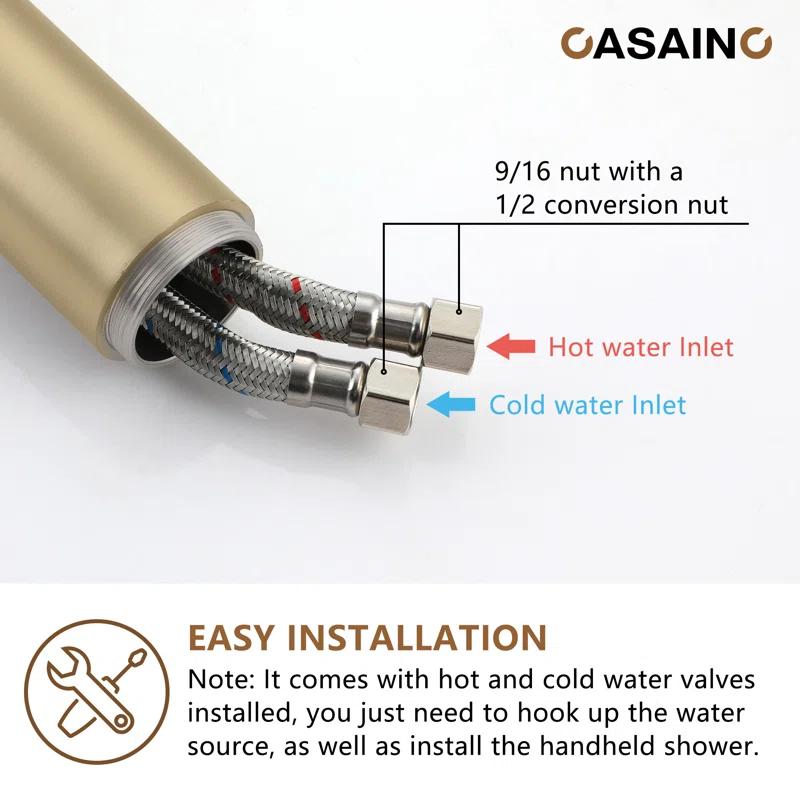 Single Handle Freestanding Bathtub Faucet with Diverter and Handshower