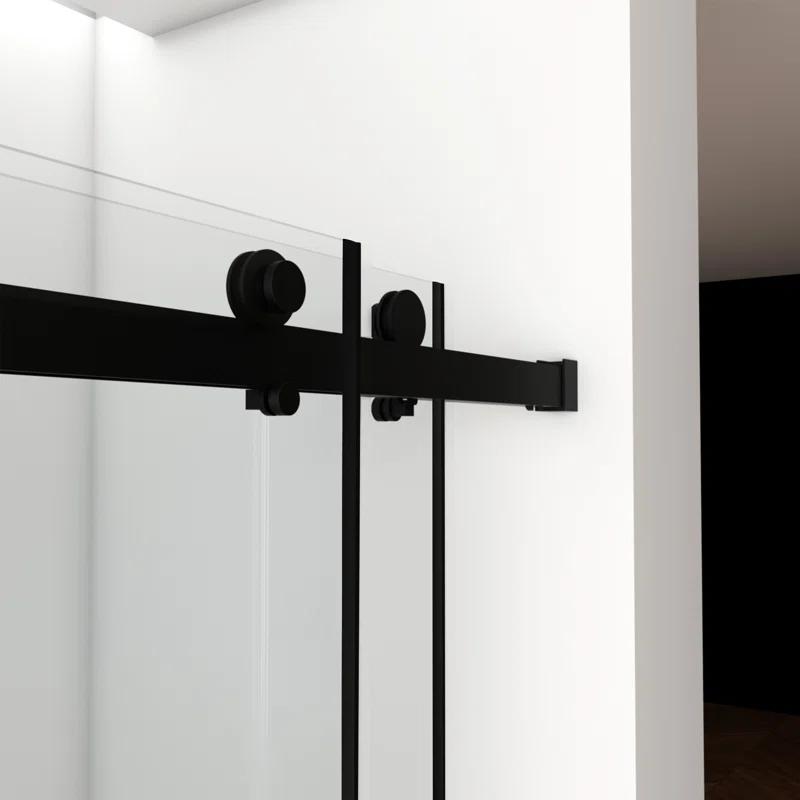 56"-60"W X 70"H Frameless Shower Door, Double Sliding Shower Door, 5/16"(8Mm) Laminated Glass Premium Tempered Glass Shower Enclosure,Double Side Easy Clean Coat Finished With Buffer