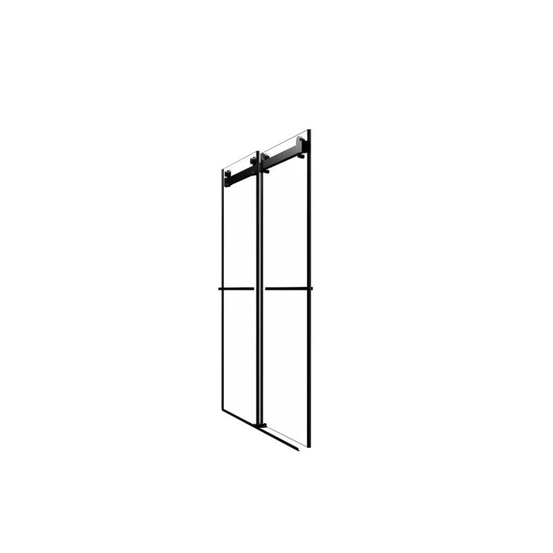 56"-60"W X 70"H Frameless Shower Door, Double Sliding Shower Door, 5/16"(8Mm) Laminated Glass Premium Tempered Glass Shower Enclosure,Double Side Easy Clean Coat Finished With Buffer