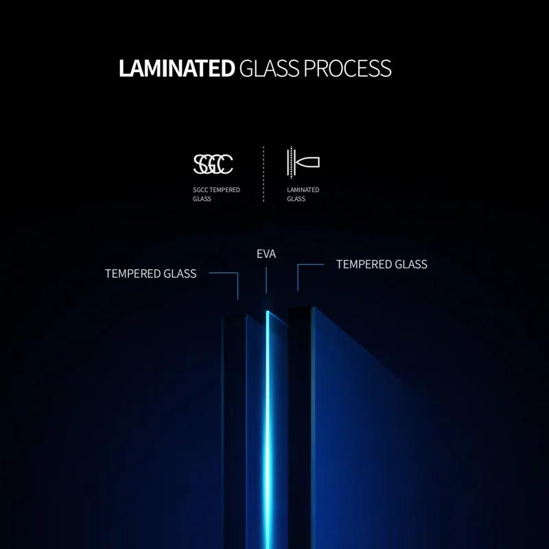 56"-60"W X 70"H Frameless Shower Door, Double Sliding Shower Door, 5/16"(8Mm) Laminated Glass Premium Tempered Glass Shower Enclosure,Double Side Easy Clean Coat Finished With Buffer