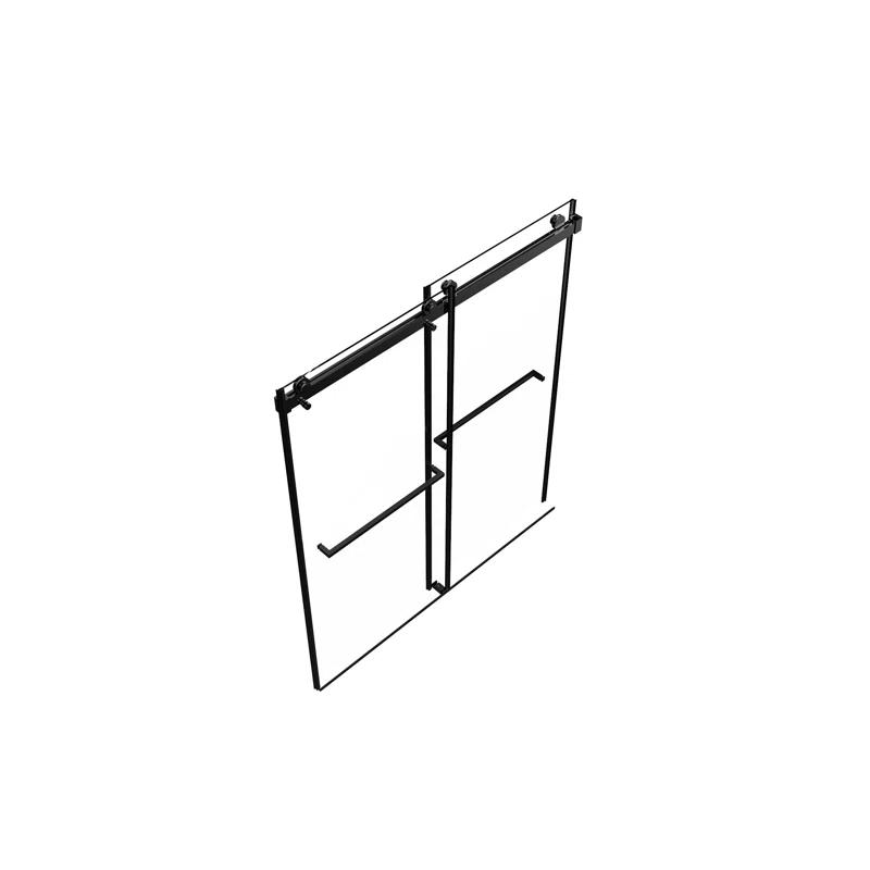 56"-60"W X 70"H Frameless Shower Door, Double Sliding Shower Door, 5/16"(8Mm) Laminated Glass Premium Tempered Glass Shower Enclosure,Double Side Easy Clean Coat Finished With Buffer