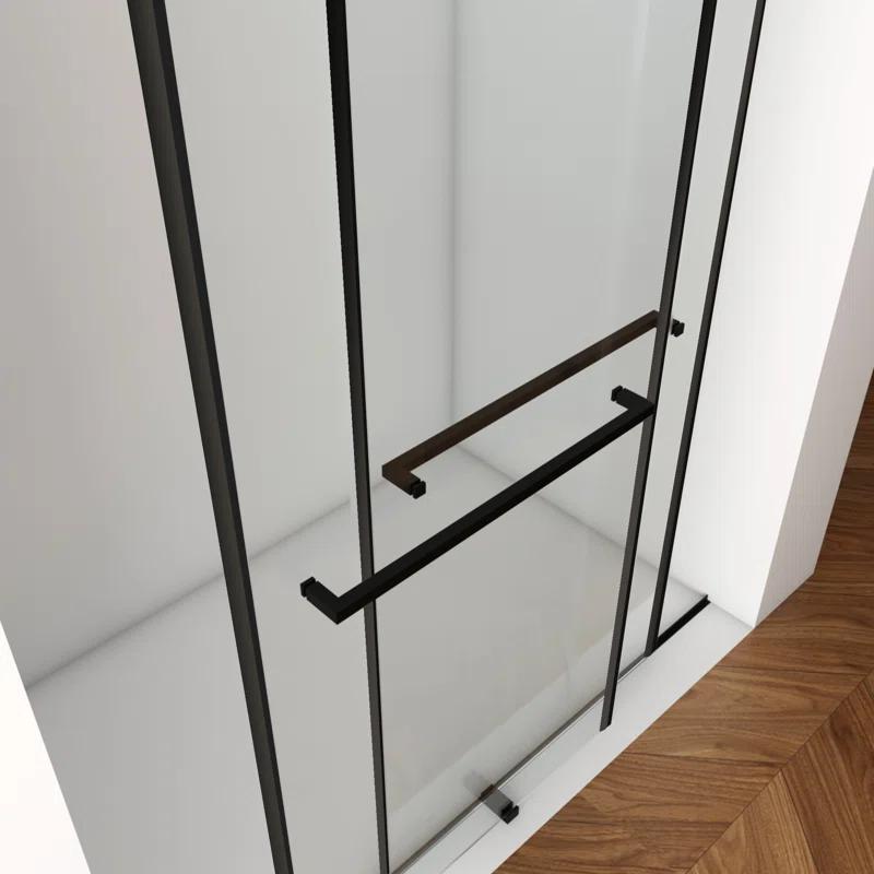 56"-60"W X 70"H Frameless Shower Door, Double Sliding Shower Door, 5/16"(8Mm) Laminated Glass Premium Tempered Glass Shower Enclosure,Double Side Easy Clean Coat Finished With Buffer