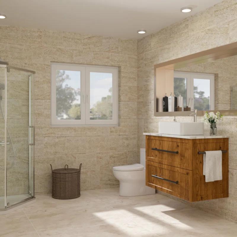 21"X14" White Ceramic Rectangular Vessel Bathroom Sink