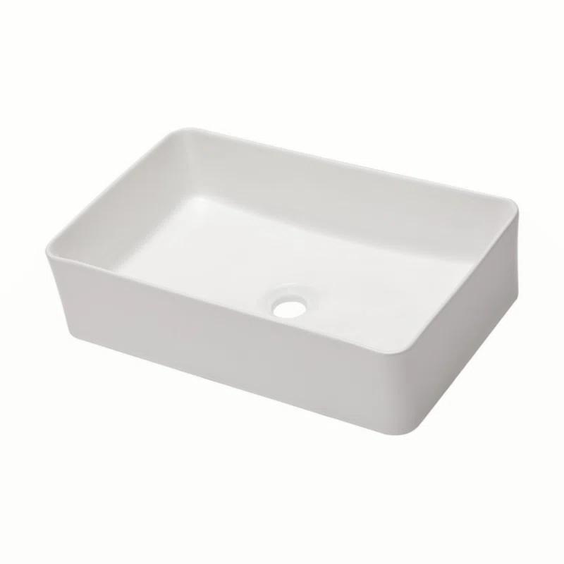 21"X14" White Ceramic Rectangular Vessel Bathroom Sink