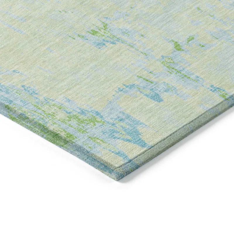 Machine Washable Indoor/Outdoor Christain ACN1352 Mint Rug