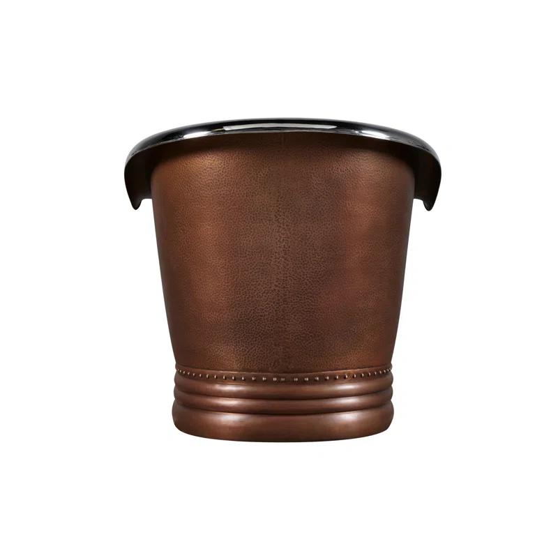 Paige 66" Copper Double Slipper Pedestal Tub with Pre-Drilled Overflow and Rolled Rim