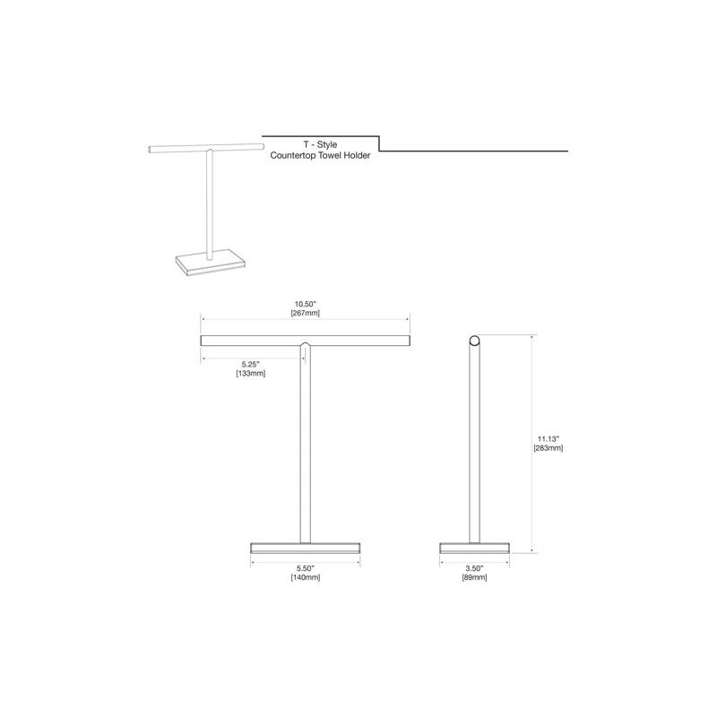 Freestanding Countertop Hand Towel Holder | 11.13"H x 10.50"W Weighted Base Towel Rack Stand