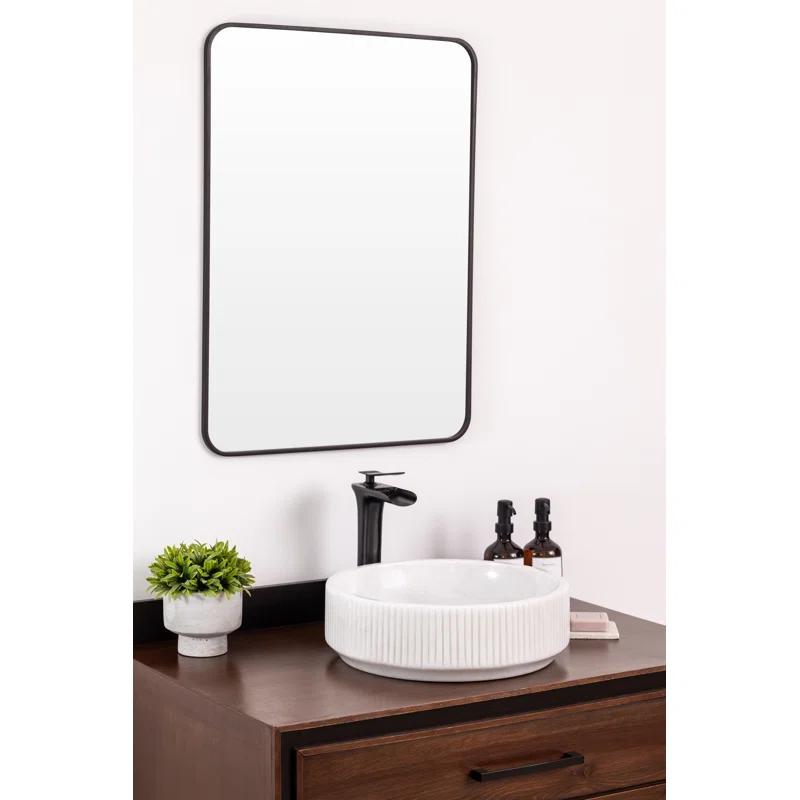 GA061 Natural Stone Vessel Bathroom Sink Circular Burj Black Marble