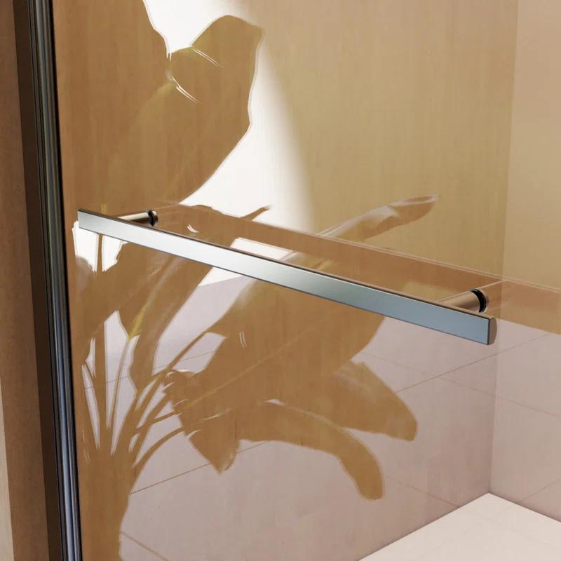 31"W x 55"H Frameless Folding Pivot Shower Tub Door Reversible Installation