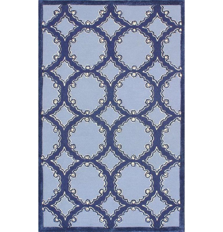 Bella Navy Blue Hand-Tufted Wool 8' x 10' Area Rug