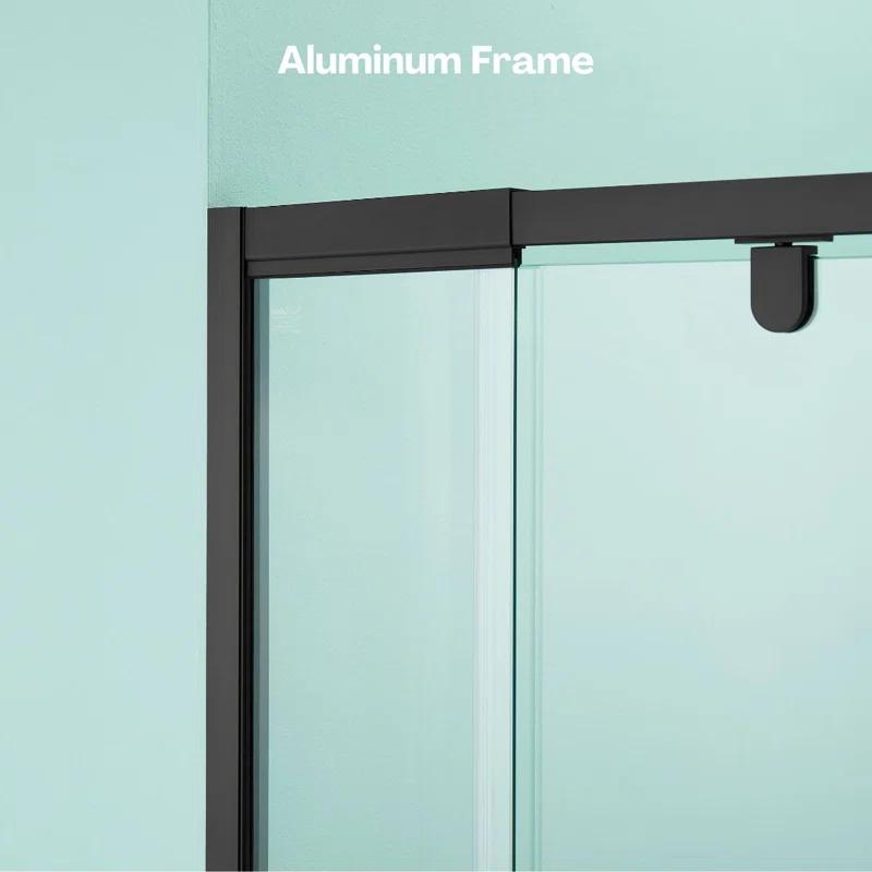 Pivot Swing Semi-Frameless Shower Door With Clear Tempered Glass