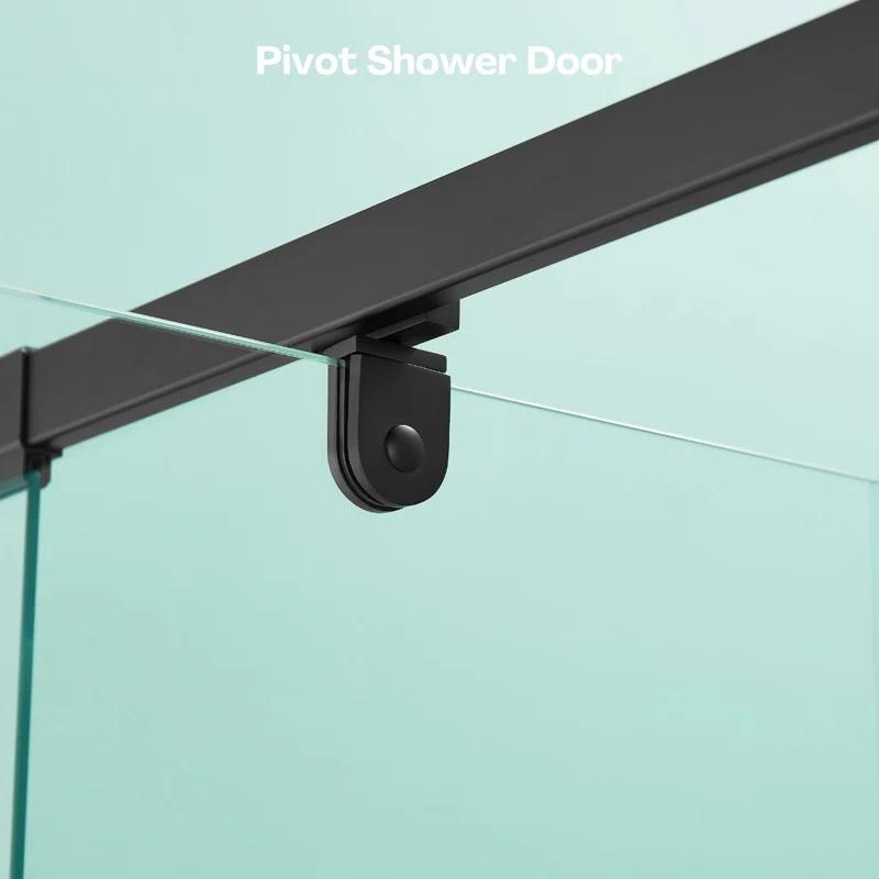 Pivot Swing Semi-Frameless Shower Door With Clear Tempered Glass